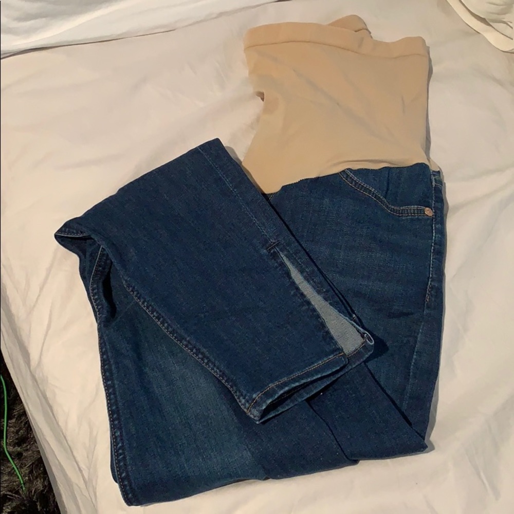7 for all mankind maternity jeans with ankle slit